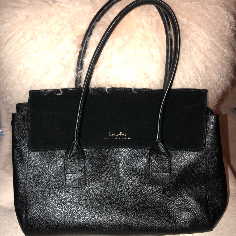 India Hicks black leather bag